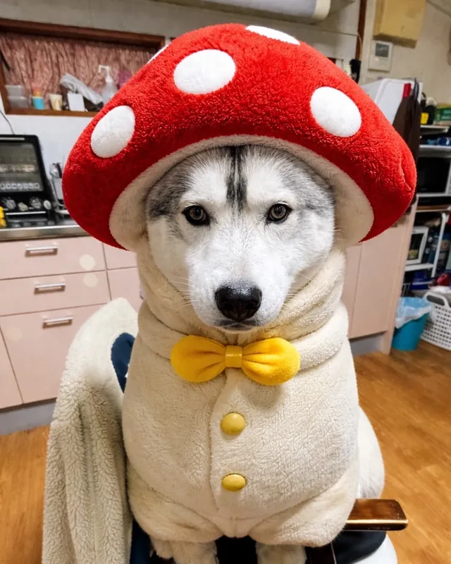 きのこの服を着た番犬